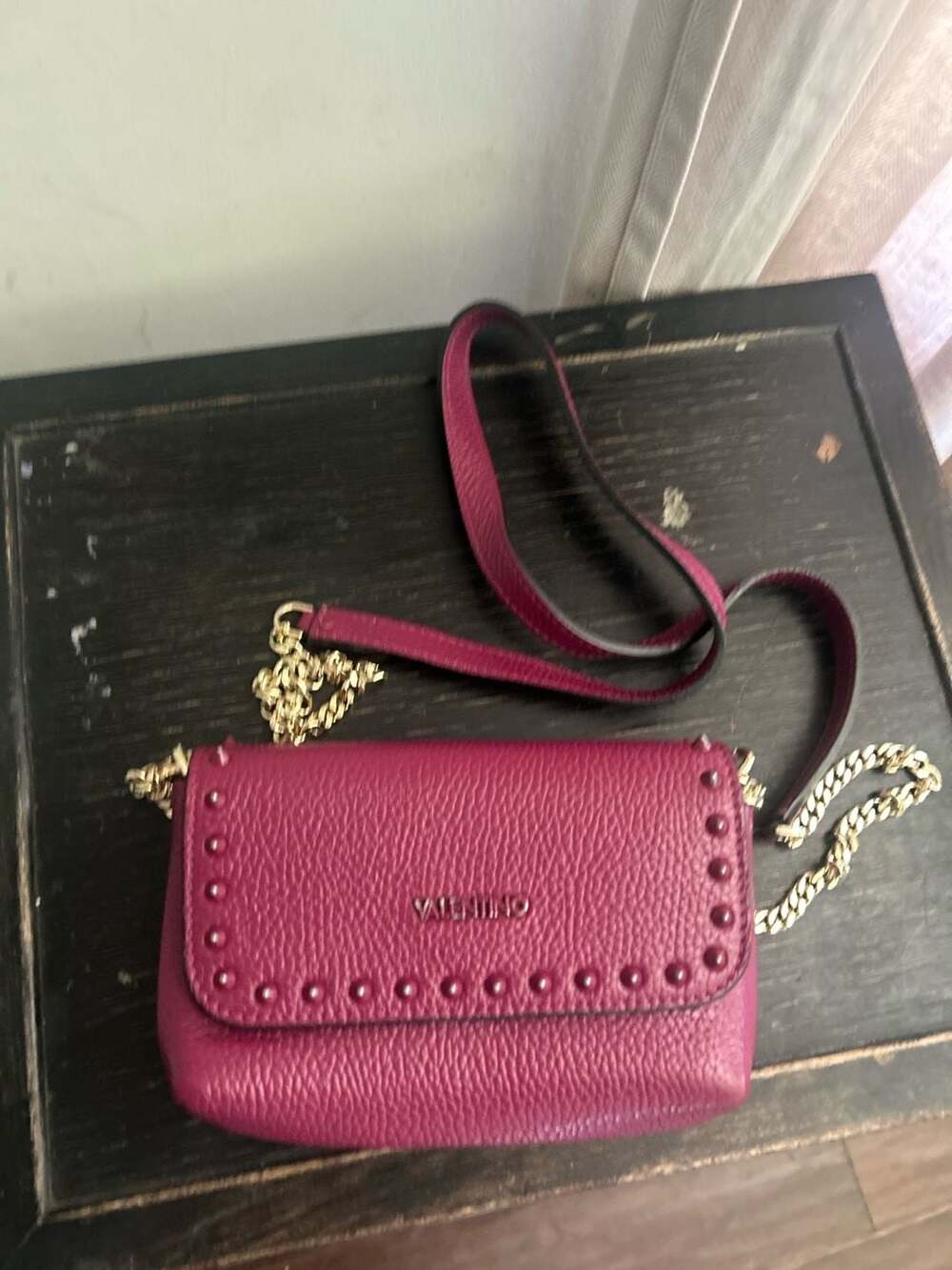 Valentino by Mario Valentino Lilou Crossbody Bag in Pink Textured Leather